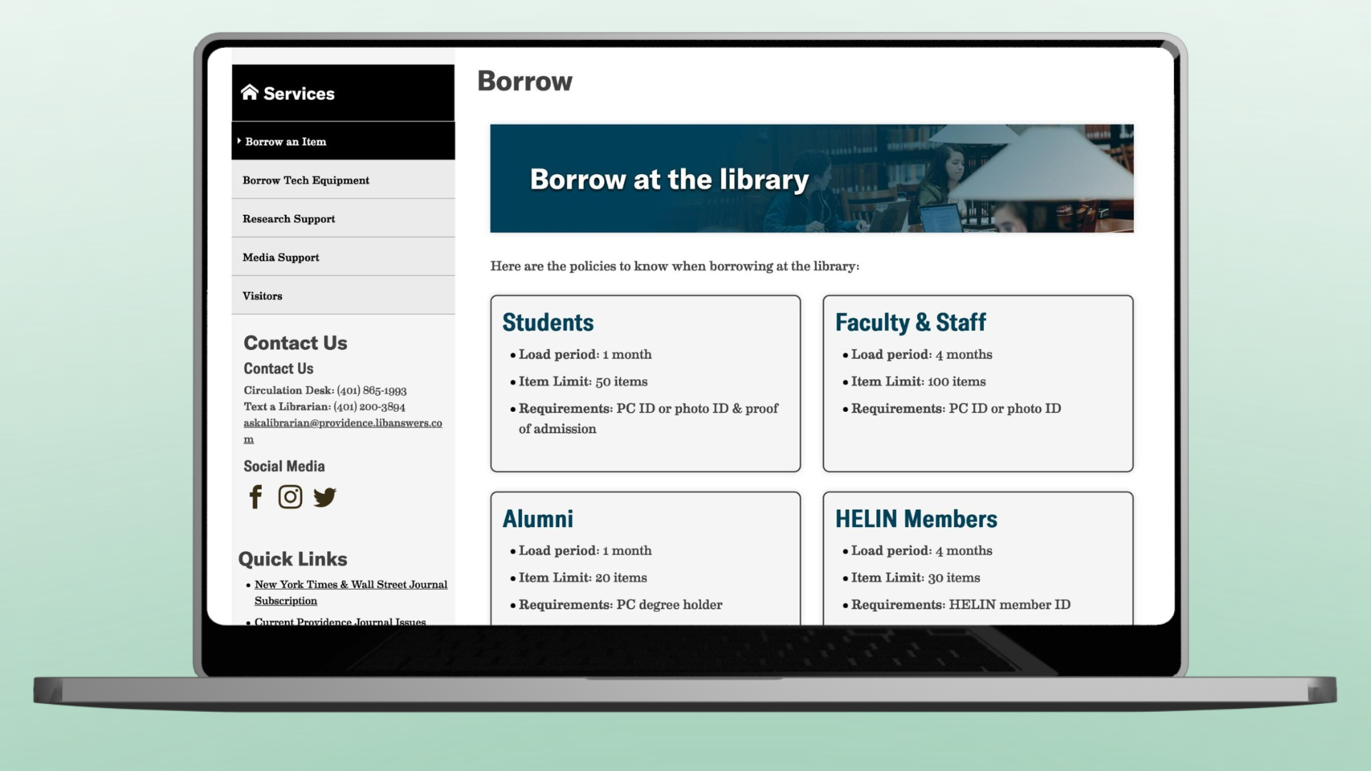 Simplifying Research for a College Campus screenshot