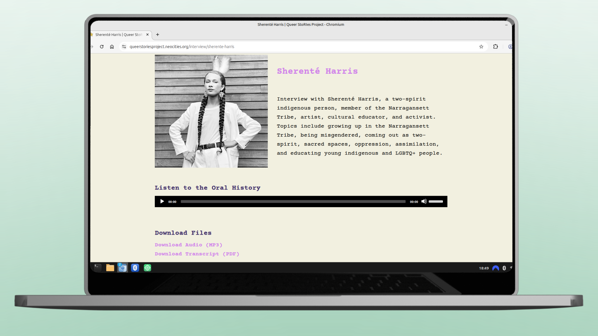 Preserving Oral History Through the Web screenshot 3